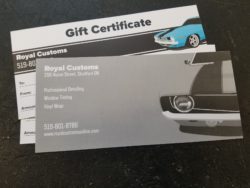 Royal Customs Stratford Gift Cards Royal Customs Gift Cards Vehicle Tint Gift Card Detail Gift Card